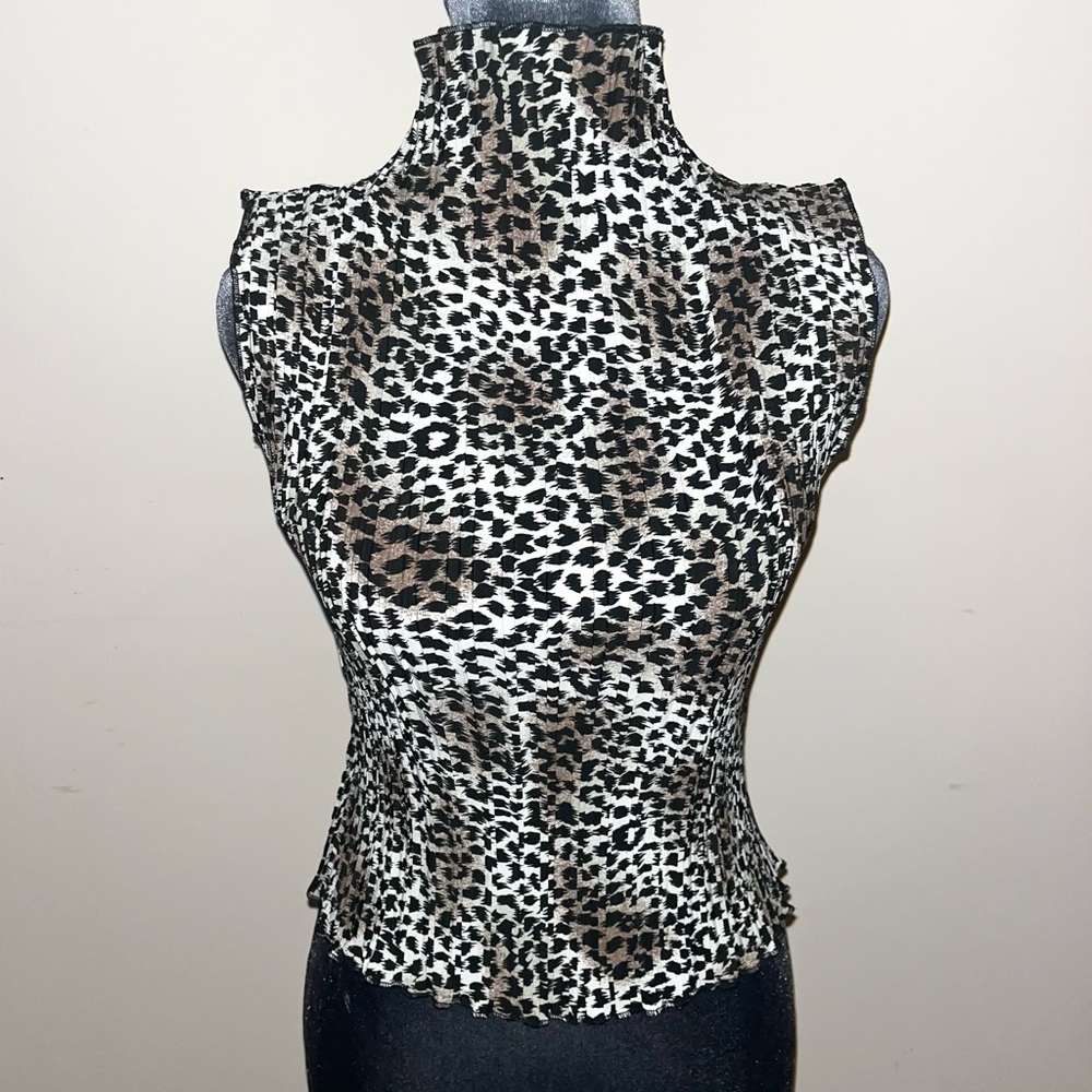 Vintage Y2K Leopard Print Sleeveless Top